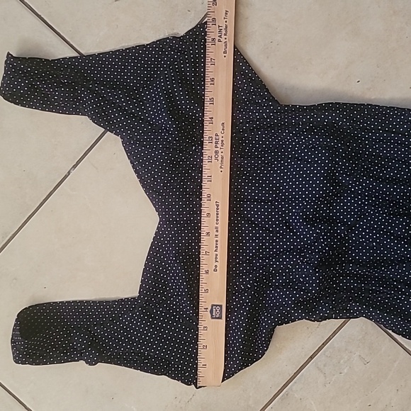 Vintage Navy Polka Dot V-neck Back Cut Out Strap Front Split Dress SZ 7/8 - Picture 10 of 16